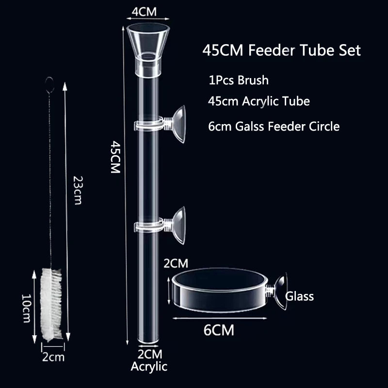 Acrylic Aquarium Feeder Tube Dish Transparent Fish Tank Shrimp Snail Shrimp Food Feeder Bowl Aquarium Feeding Set Accessories