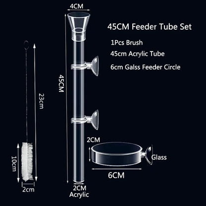 Acrylic Aquarium Feeder Tube Dish Transparent Fish Tank Shrimp Snail Shrimp Food Feeder Bowl Aquarium Feeding Set Accessories