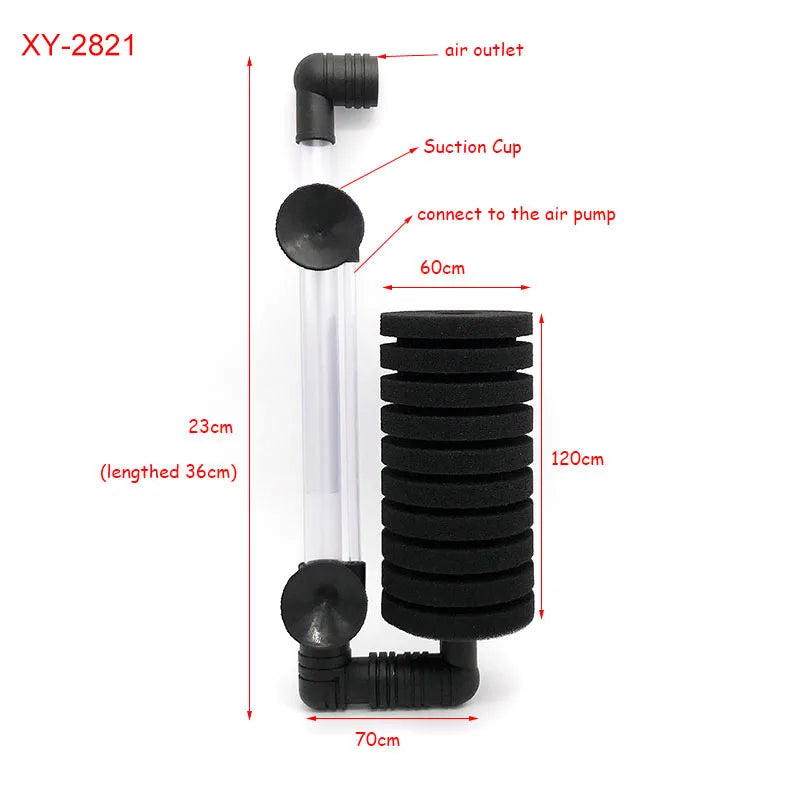 Aquarium Filter Fish Tank Shrimp Pond Air Pump Skimmer Biochemical Sponge Filter Aquarium Filtration Filter Aquatic Pets Product