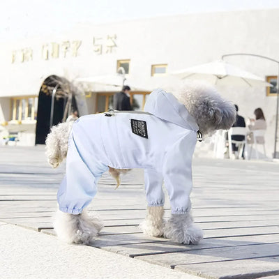 Dog Raincoat Quick Dry Pet Reflective & Adjustable Rain Poncho Jacket Waterproof & Windproof Puppy Hooded Cloak 4 Legs Raincoat