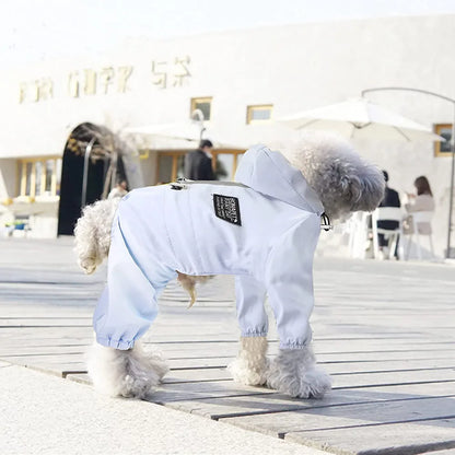Dog Raincoat Quick Dry Pet Reflective & Adjustable Rain Poncho Jacket Waterproof & Windproof Puppy Hooded Cloak 4 Legs Raincoat