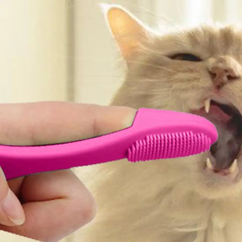 Cat Chin Brush Soft Silicone Grooming Chin Scrubber Non-Slip Multifunctional Finger Pet Supplies Cleaning Brush For Cats & Dogs