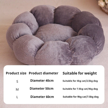 Cat Beds Petal Shaped Winter Warm Sleeping Cat Nest Soft Plush Pet Bed Dog Basket Cushion Cat Bed Cat Cushion Animal Sleeping