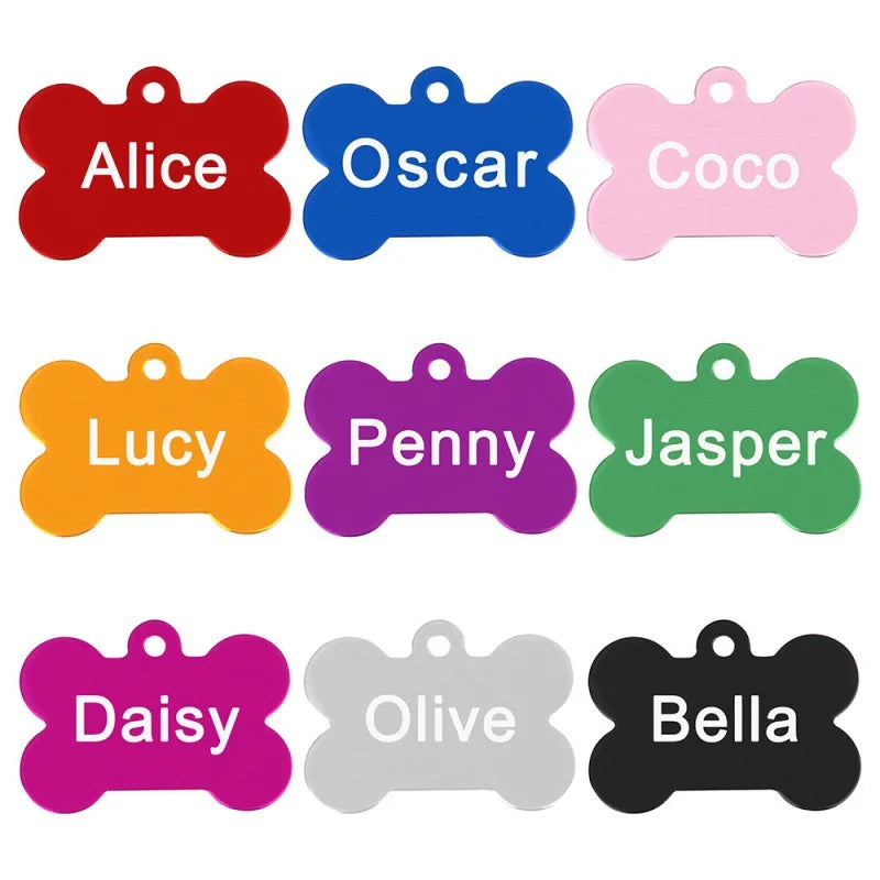 Dog Tag Personalized Pet Anti-Lost Dog Name Id Tag Free Engraving Dog Collar Pendant Dog Accessories for Small Medium Large Dogs
