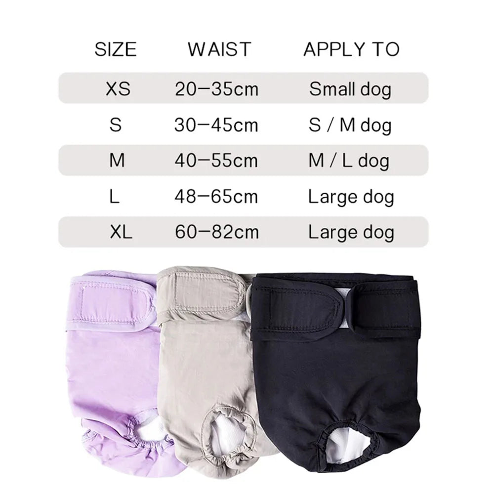 Female Dog Diapers Washable Pet Underwear for Girl Puppies Large Dogs Panties Sanitary Physiological Pants for Dogs Pet Supplies