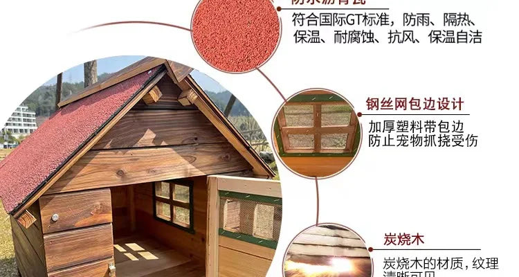Rural Kennel Outdoor Kennel Rainproof Waterproof Rural Outdoor Kennel Courtyard Pet Small House Villa Four Seasons Pass