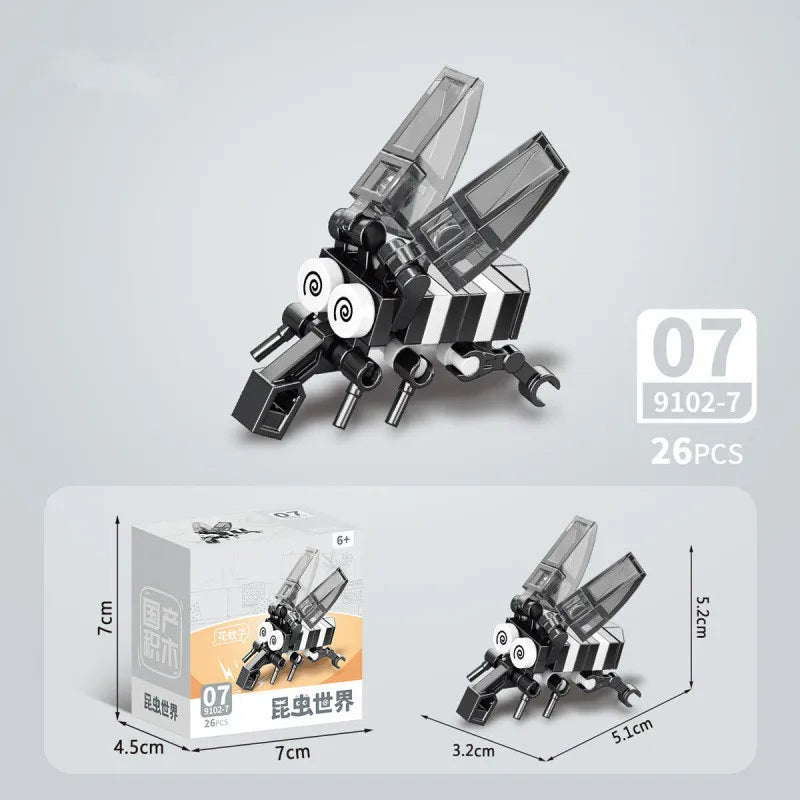 Insect World Animals Scorpion Mantis Ants Spider Birds Marine Animal Building Blocks Toys Desktop Ornaments Bricks Kids Gift