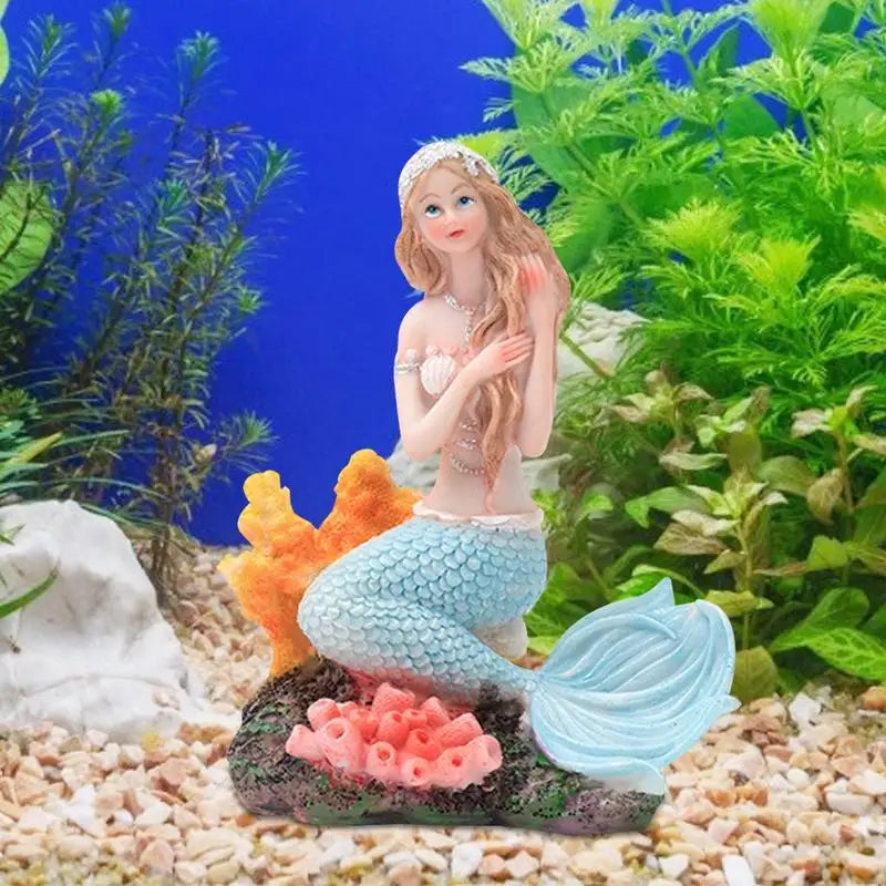 Mermaid Fish Tank Ornament Figurines Miniature Resin Decorations Artificial Aquarium Decor 6 Styles DIY Aquarium Desk Theme