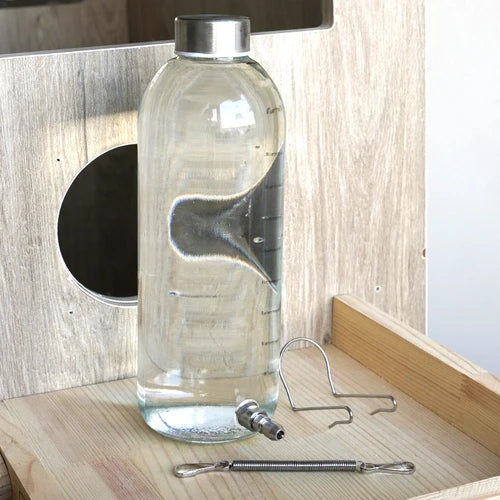 Silent Fine Needle Stainless Steel Striking Needle Water Bottle, Dragon Cat Beige Long Hair  Feed Water, Drinking Bottle