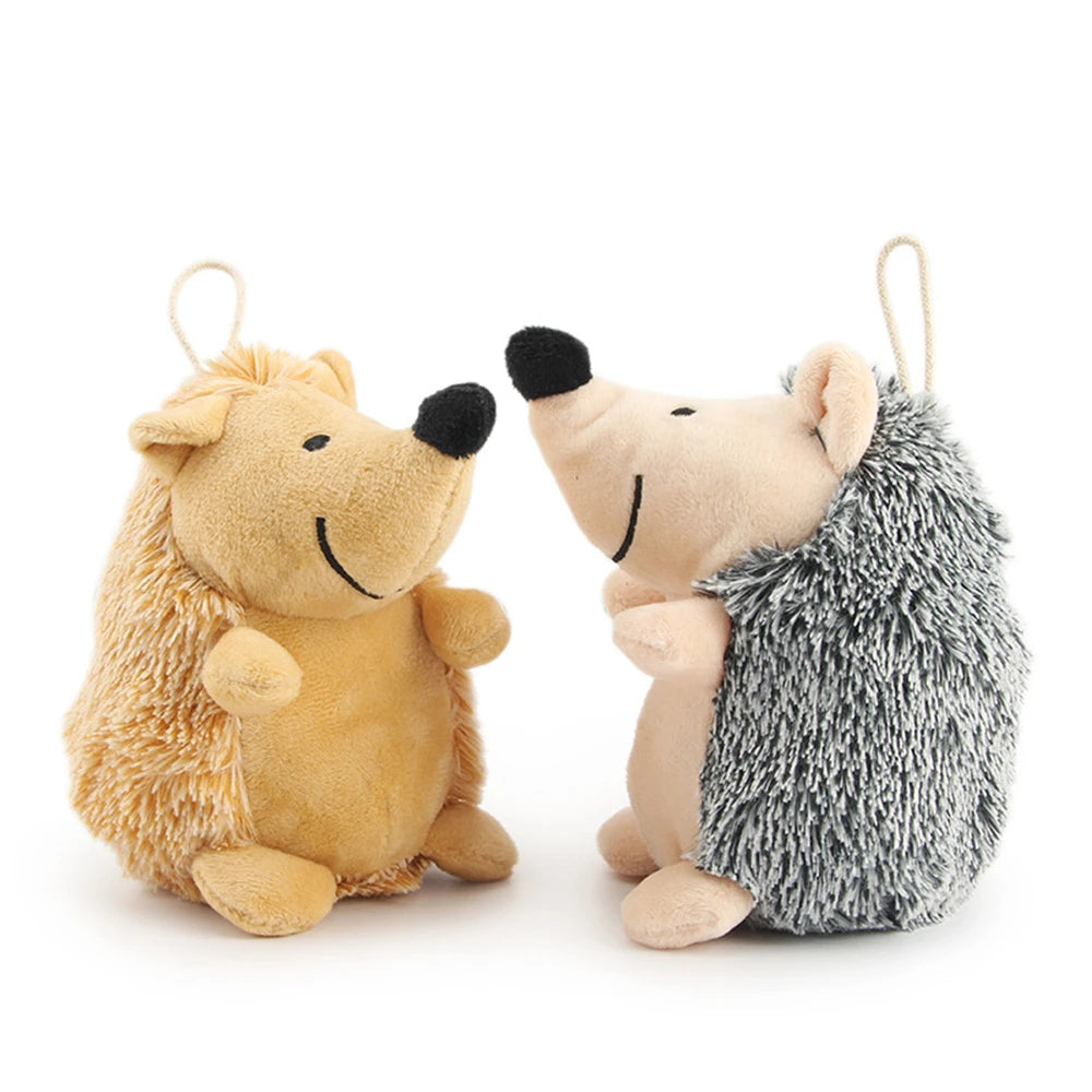 Dog Chew Squeaky Toy Lovely Cartoon Hedgehog Shaped Plush Stuffed Animals Toy Pet Puppy Interactive Training Molar Biting Toys