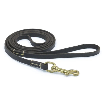 Hand-made Real Leather Pet Puppy Dog Leash for Small Dogs and Cats Lightweight Slender Genuine Leather Dog Leash Brown Red Green