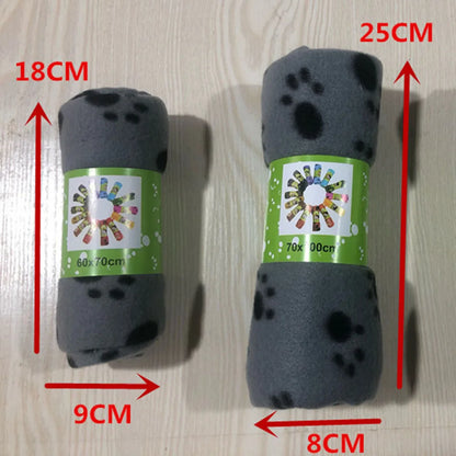 Pet Blanket Super Soft Dog Blanket with Cute Paw Print Warm Puppy Blanket Mat Bed Cover for Large Dogs Kitten Cat Small Animals