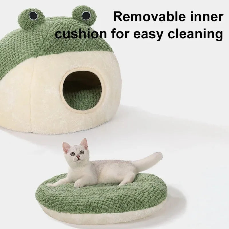 Beds Cats Warm Bed Fluffy Cushions for Winter Houses Plush Goods Pet Supplies House Kitten Basket Puppy Accessories Habitats Dog