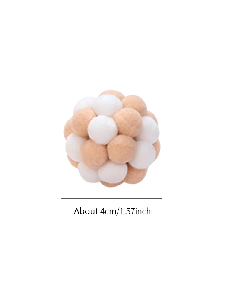 Cat toys Colorful handmade bell ball Elastic ball interactive chase pet supplies