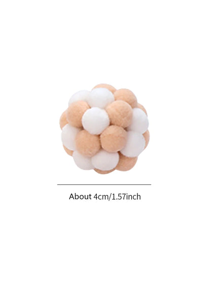 Cat toys Colorful handmade bell ball Elastic ball interactive chase pet supplies