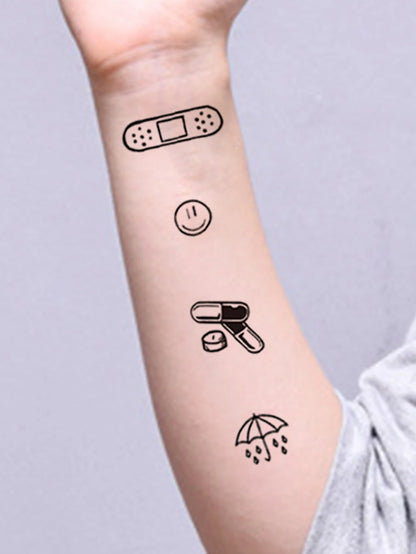 15pcs Waterproof Temporary Tattoo Sticker Starry Moon Flower Heart Flying Bird Fake Tatto Flash Tatoo finger Tato for  Women Men