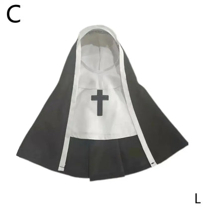 Pet Cat Halloween Costumes Nun Cloak For Small Pet Cosplay Dress Kawaii Pet Clothes Cat Kitten Puppy Funny Accessoties Gift F2A4