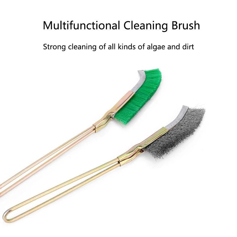 Steel Wire Brush Aquarium Algae Cleaning Brush Nylon Brush Aquarium Cleaner Fish Tank Stain Cleaning Tools Accessories