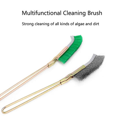 Steel Wire Brush Aquarium Algae Cleaning Brush Nylon Brush Aquarium Cleaner Fish Tank Stain Cleaning Tools Accessories