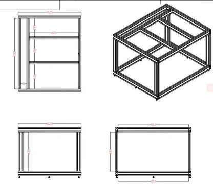 Aluminum fish tank 1000 gallon tank professional customizable glass aquarium black silver acrylic frame aquariums & accessories