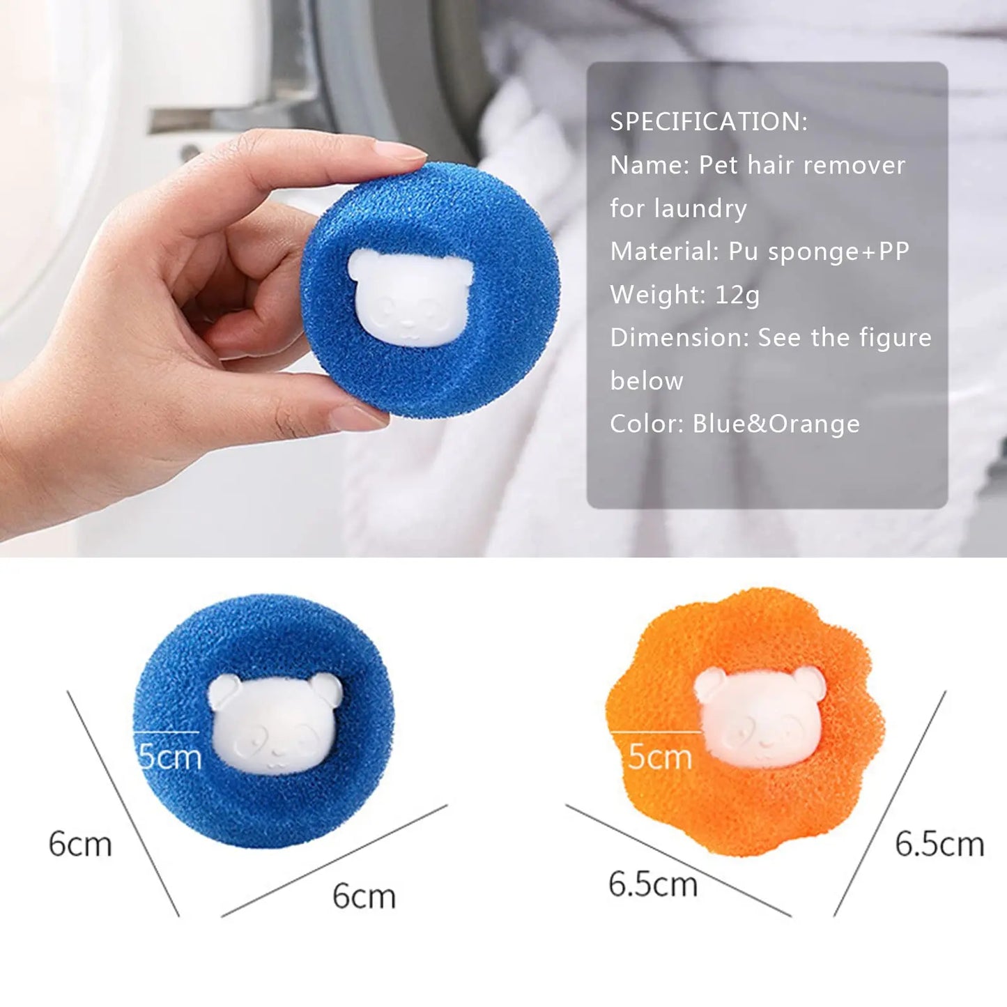 Washing Machine Sponge Washing Ball, Pet Hair Cleaning Anti-entanglement Washing Ball, Reusable