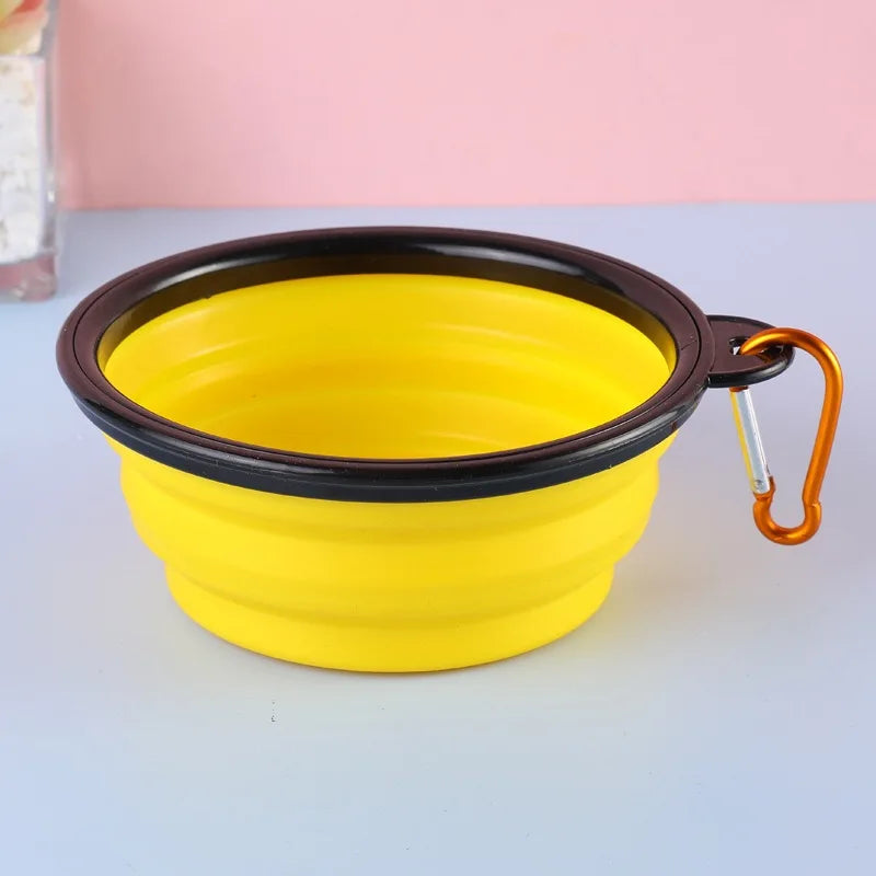 Pet Dog Collapsible Bowl Folding 350ml Silicone Bowl Outdoor Travel Portable Puppy Food Container Feeder Dish Bowl Pet dog bowls