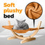 Cat Bed Elevated Cat Hammock Wooden Frame with Cushion for Cats Rest and Sleep Comfortable Indoor Cat Supplies Pet Furniture