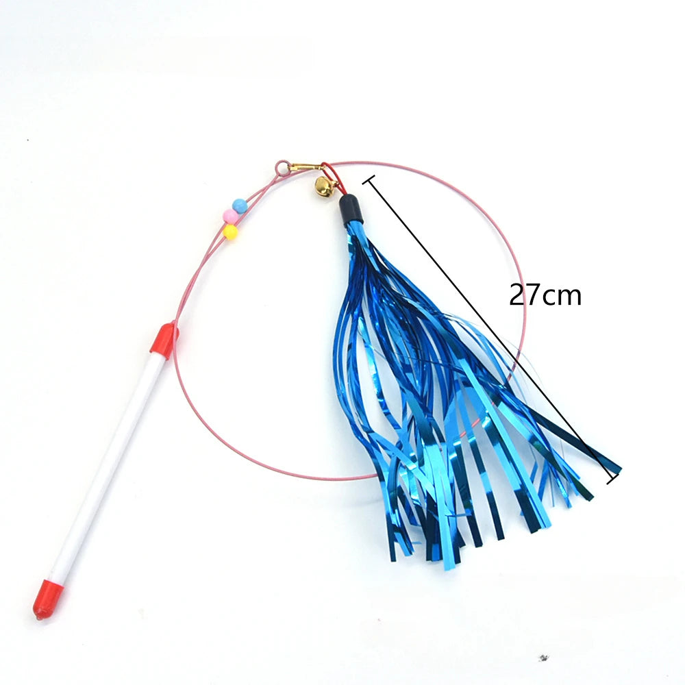 Wire Feather Cat Tickling Stick Pet Products for Cats Pet Cat Toys Interactive Cat Stick Toy Kitten Playing Pet Accessories
