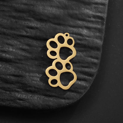 5pcs/Lot Stainless Steel Charm Paws Cat Claws Cute Animals Sliver Gold Color Charm Pendant For DIY Bracelet Jewelry Findings