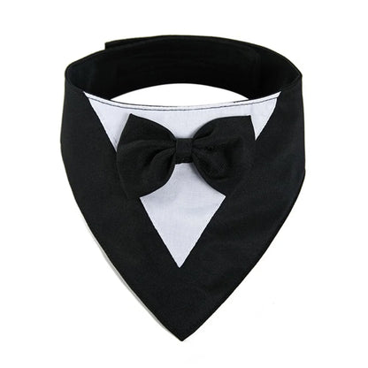 Pet Bow Tie Dog Collar Tuxedo Bandana Adjustable Formal Puppy Triangular Neck Wear for Wedding Birthday Dress-up Cosplay Party