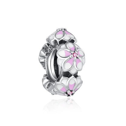 2024 New Spring Blue Flower Bird Pendant Diy Bead Fit European Bracelet 925 Sterling Silver Jewelry Accessories