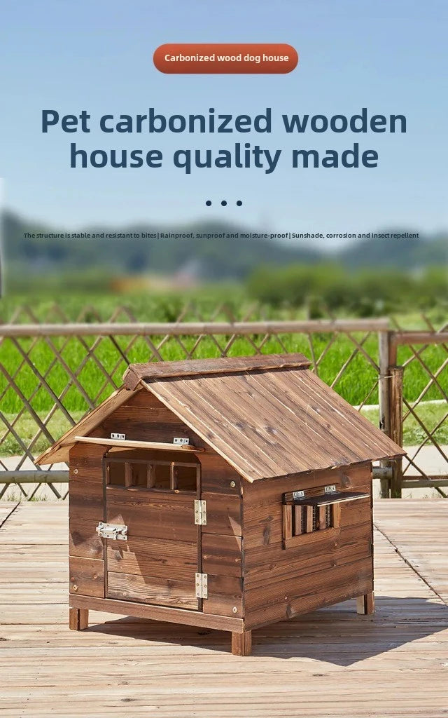 Dog Kennel Outdoor Rainproof Anti-corrosion Four Seasons Universal Dog Kennel Winter Warm Large Dog Kennel