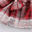 Plaid Dog Dress Bowtie Harness Dress for Small Dogs Cats Girl Cute Lace Trim Princess Dresses Spring Summer Puppy Rabbit Clothes
