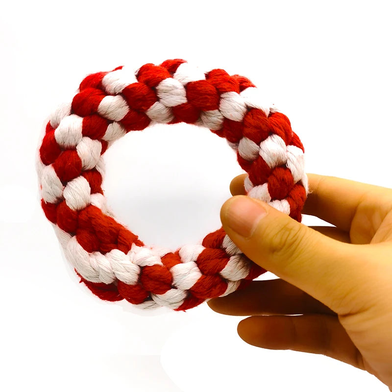 Pet Toy Chew Teething Cotton Rope Knot BonesToys For Dog Tooth Clean Ball Bite-Resistant  Dog Chew Puppy Training InteractiveToy