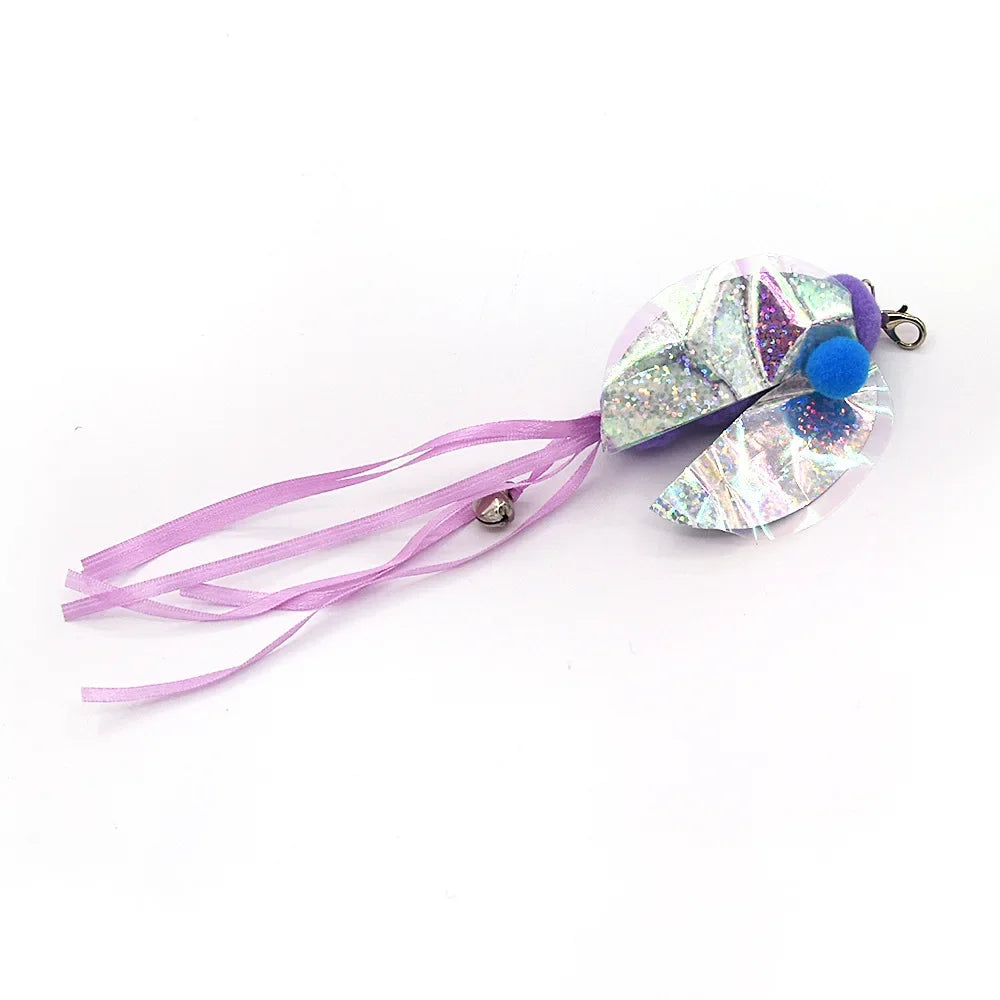 Funny Cat Stick Toy Furry Feather with Bell Cat Stick Toy Kitten Playing Pet Accessories Worm on A String Cat Toys Interactive