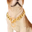 Dog Chain Collar Silvery Golden 15MM Width Cuban Link Chain for Dogs Strong Smooth Stainless Steel Metal Pet Training Slip Chain