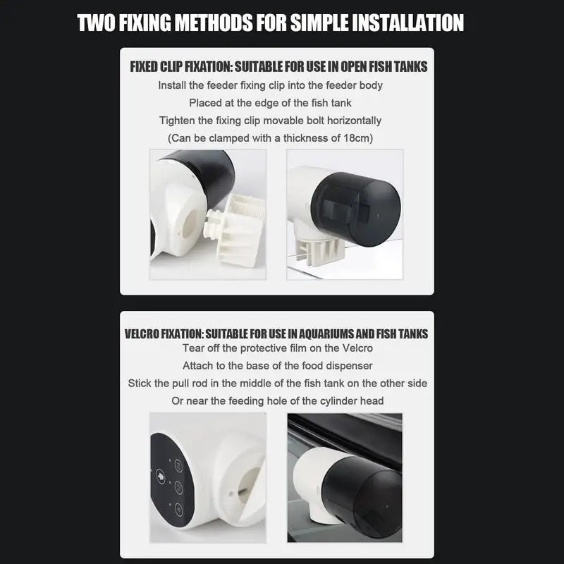 Automatic Fish Feeder Electric Aquarium Feeder With Smart Timer Silent Auto Fish Food Dispenser With 200ml Feed Box Timer