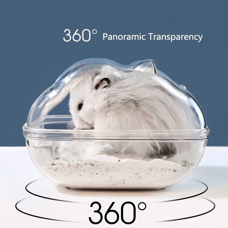 Hamster Bathroom Panoramic Transparent Hamster Mouse Pet Toilet Cage Box Bath Sand Room Toy House Small Pet Supplies Accessories