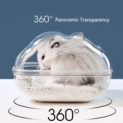 Hamster Bathroom Panoramic Transparent Hamster Mouse Pet Toilet Cage Box Bath Sand Room Toy House Small Pet Supplies Accessories