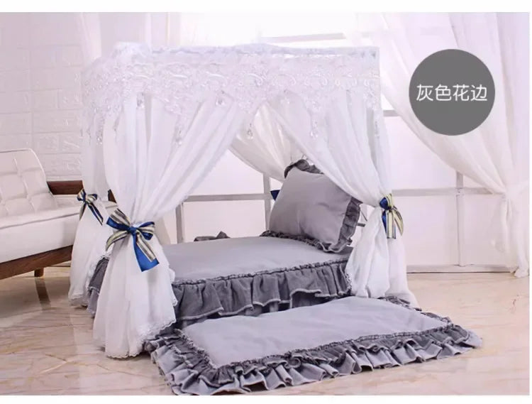 Pet Bed Cat Bed Cat Nest Teddy Than Bear Kennel Princess Wrought Iron Dog Bed Small Medium and Large Dog Supplies