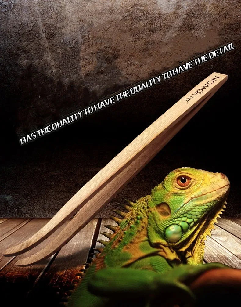 Reptile 16.5/28cm Bamboo Reptile Feeding Tongs Tweezers Long Handle Food Tongs Terrarium Eco Friendly Cleaning and Feeding Tools
