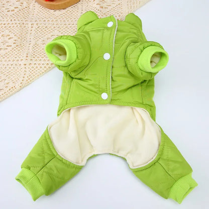 Winter Puppy Dog Coat Pet Clothes Windproof Dog Snowsuit Warm Fleece Padded Winter Pet Clothes for Dogs Cats Apparel