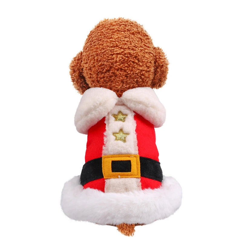Luxury Christmas Dog Clothes for Small Dogs 2024 New Thicken Warm Fleece Dog Winter Coat Cold Weather Pet Apparel Puppy Costume
