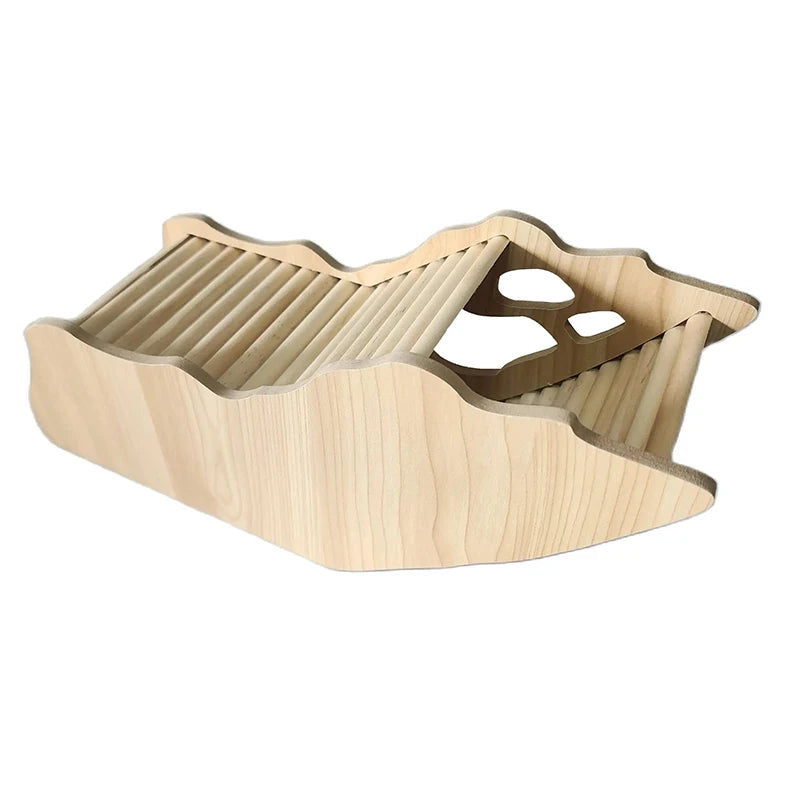 Wood Hamster Hideaway Toy Wooden Hamster House with Climbing Ladder Small Animals Castle Home for Dwarf Mice Gerbils Small Pets