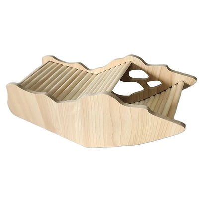 Wood Hamster Hideaway Toy Wooden Hamster House with Climbing Ladder Small Animals Castle Home for Dwarf Mice Gerbils Small Pets