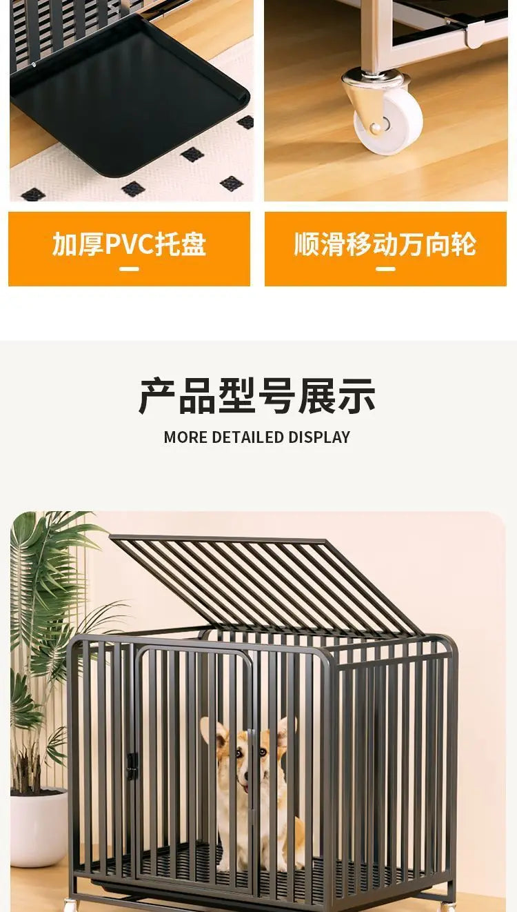 Full Square Tube Dog Cage Medium Large Dog Indoor and Outdoor Toilet Small Dog Labrador Golden Retriever Pet