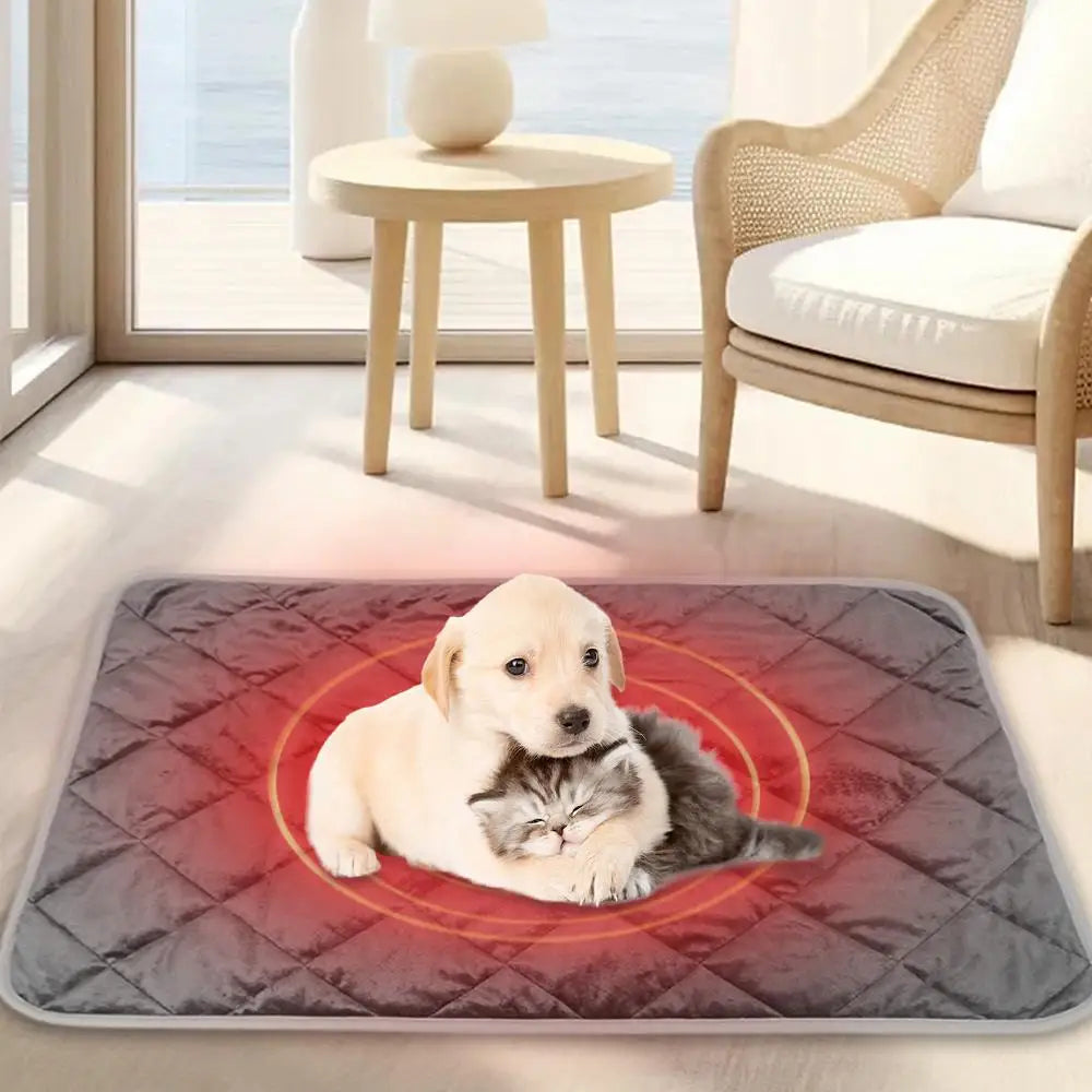 Heating Pad for Cats and Dogs Pet Blankets Temperature Sensing Self Warming Heated Cat Mat, Thermal Blanket, Anti Slip Pads