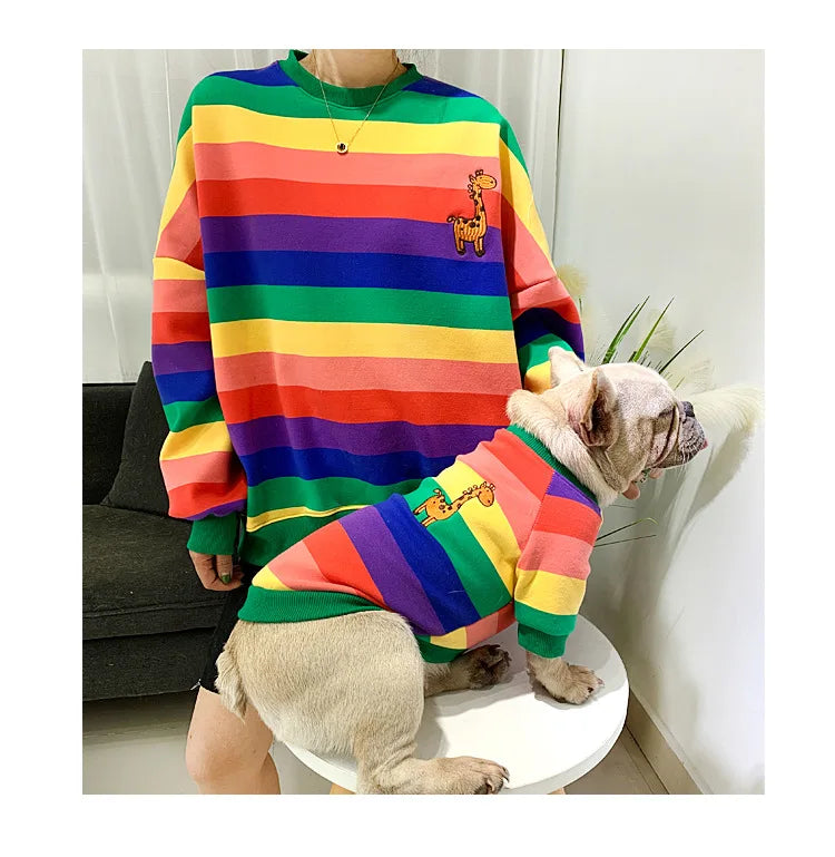 Parent-child Wear Pet Clothes  Puppy Clothes  Dog Costume  Dog Clothes for Small Dogs Printing Autumn and Winter