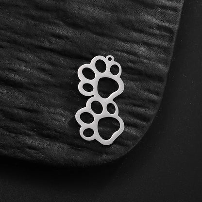 5pcs/Lot Stainless Steel Charm Paws Cat Claws Cute Animals Sliver Gold Color Charm Pendant For DIY Bracelet Jewelry Findings