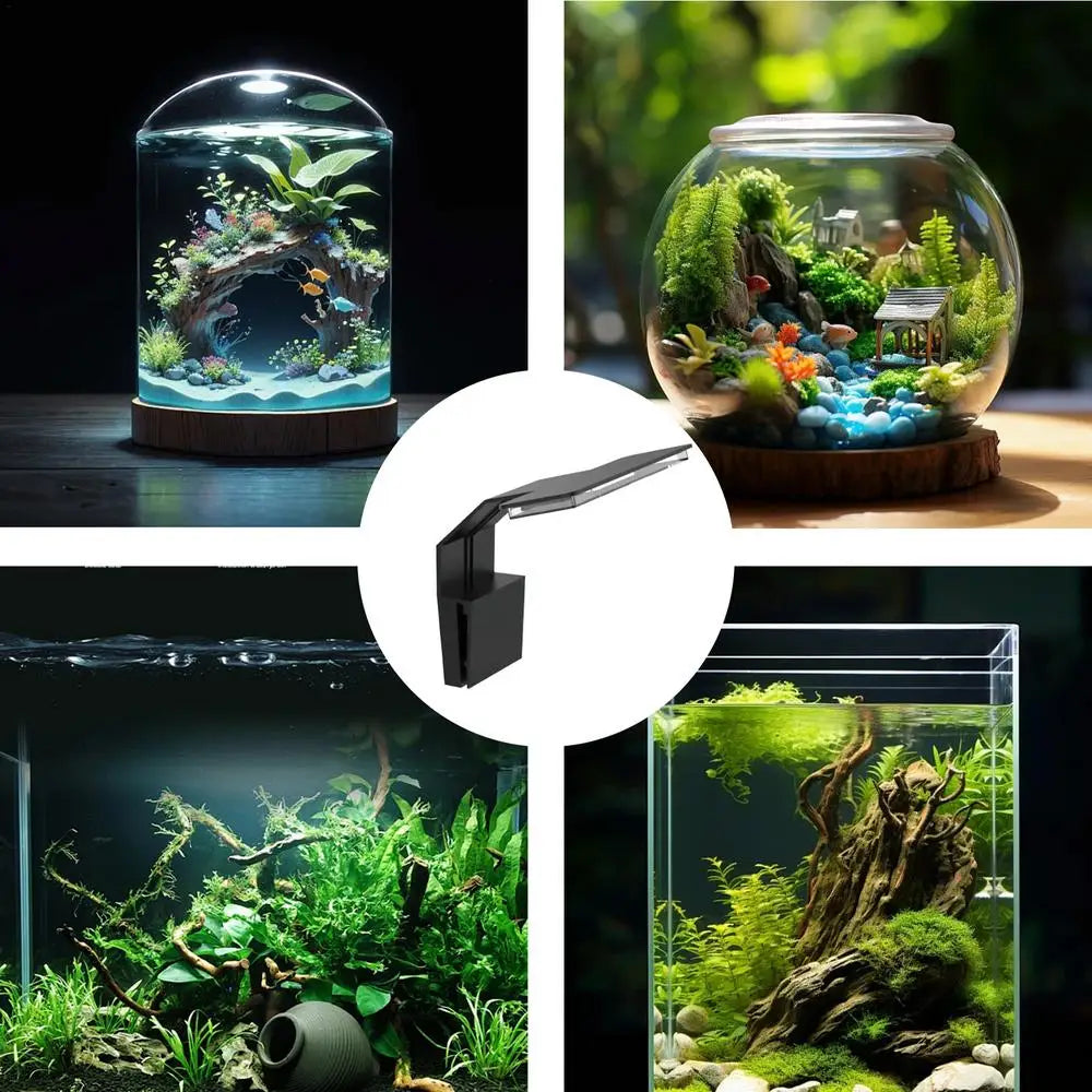 Fish Tank Clip On Light LED Aquarium Light Clamp Fish Light Lamp Fish Tank Lamp Bright Small Fish Tank Light Plant Aquarium